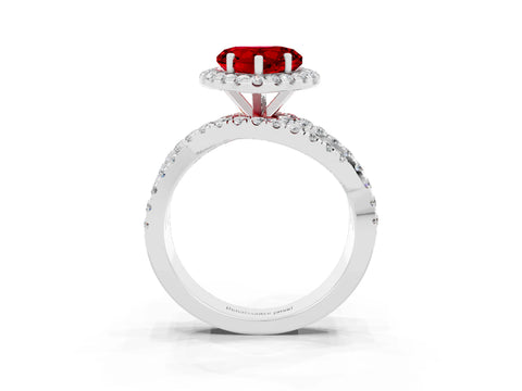 White gold Heart Cut Cut Halo Split Shank Prong Setting Ring_27