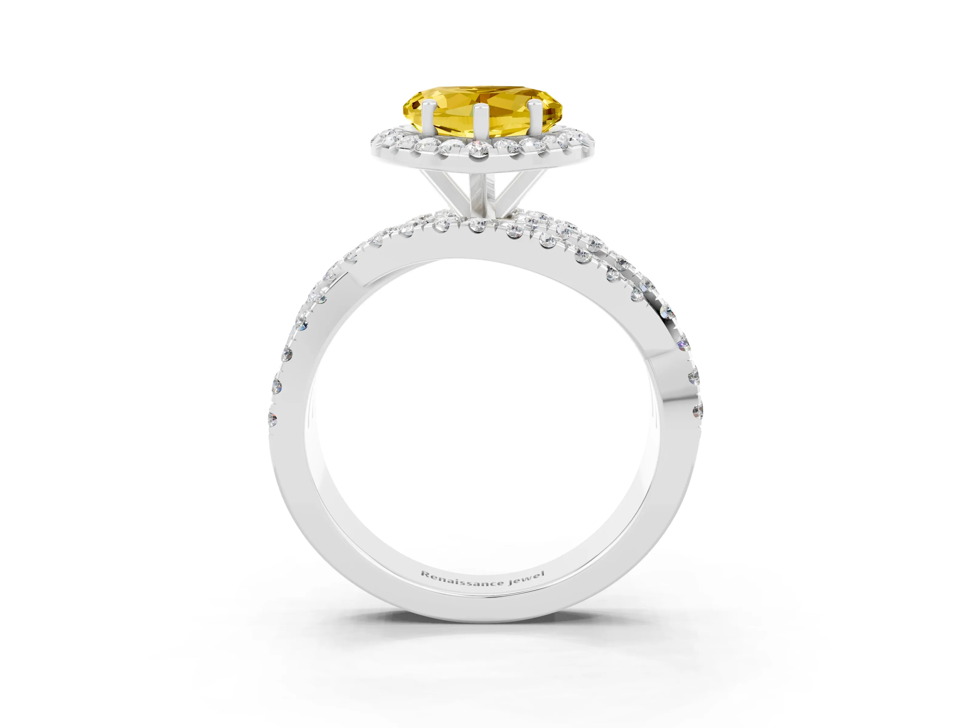 White gold Heart Cut Cut Halo Split Shank Prong Setting Ring_27