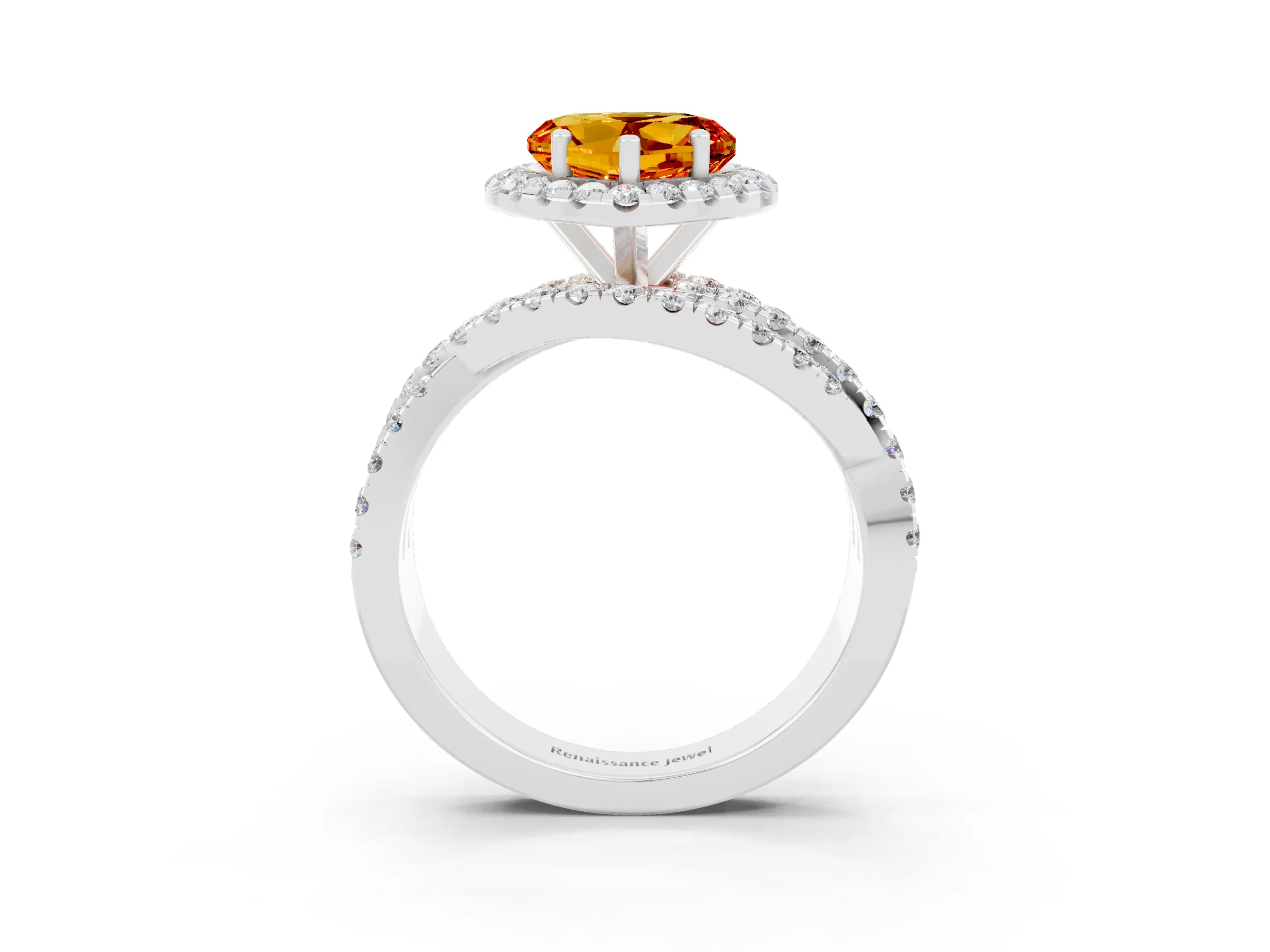 White gold Heart Cut Cut Halo Split Shank Prong Setting Ring_27