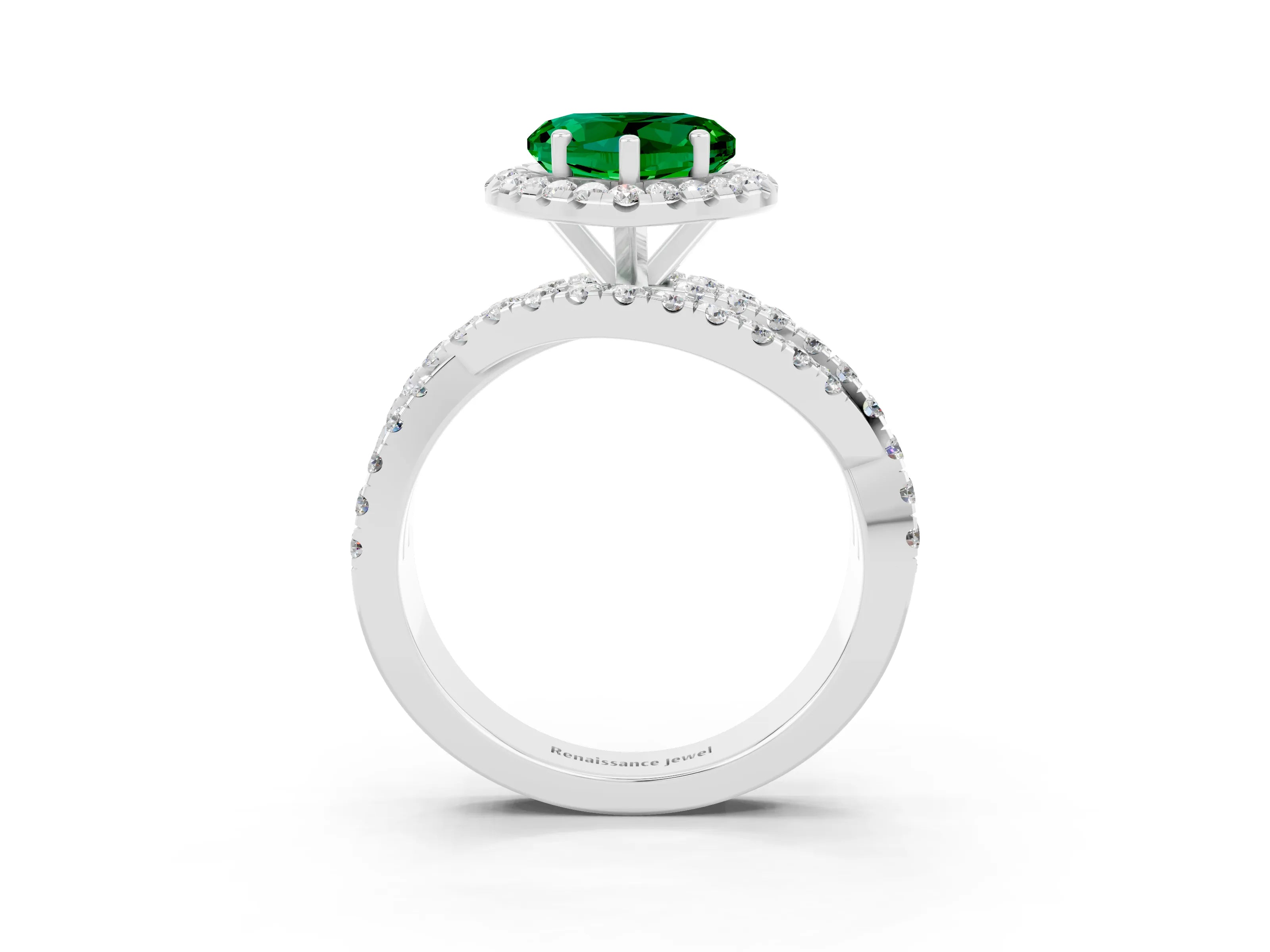 White gold Heart Cut Cut Halo Split Shank Prong Setting Ring_27