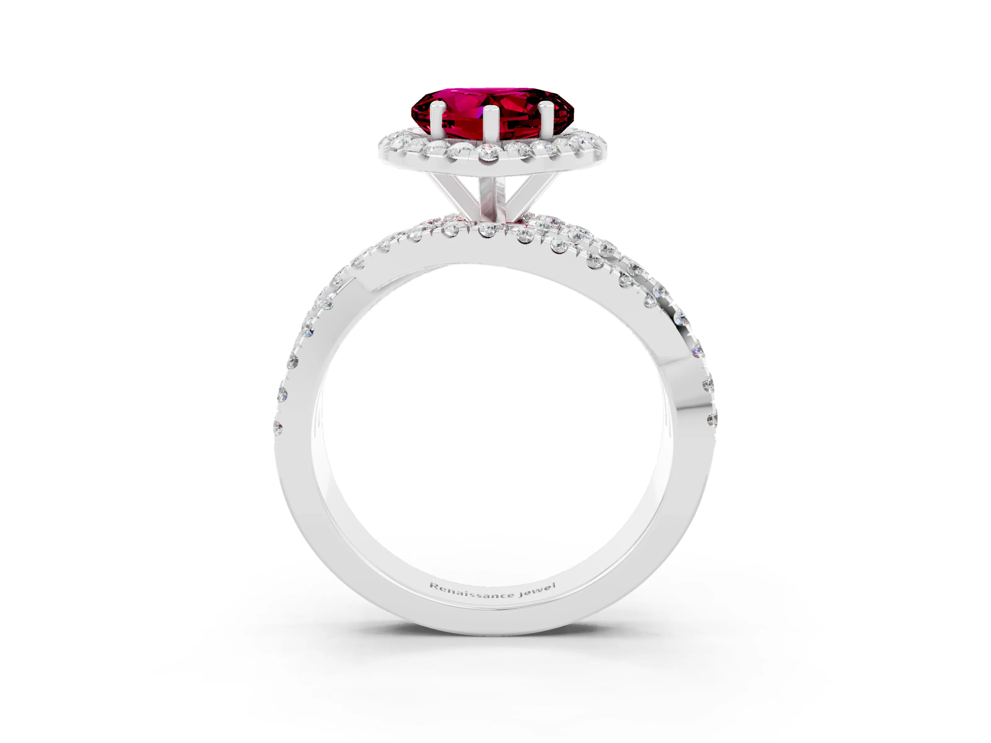 White gold Heart Cut Cut Halo Split Shank Prong Setting Ring_27