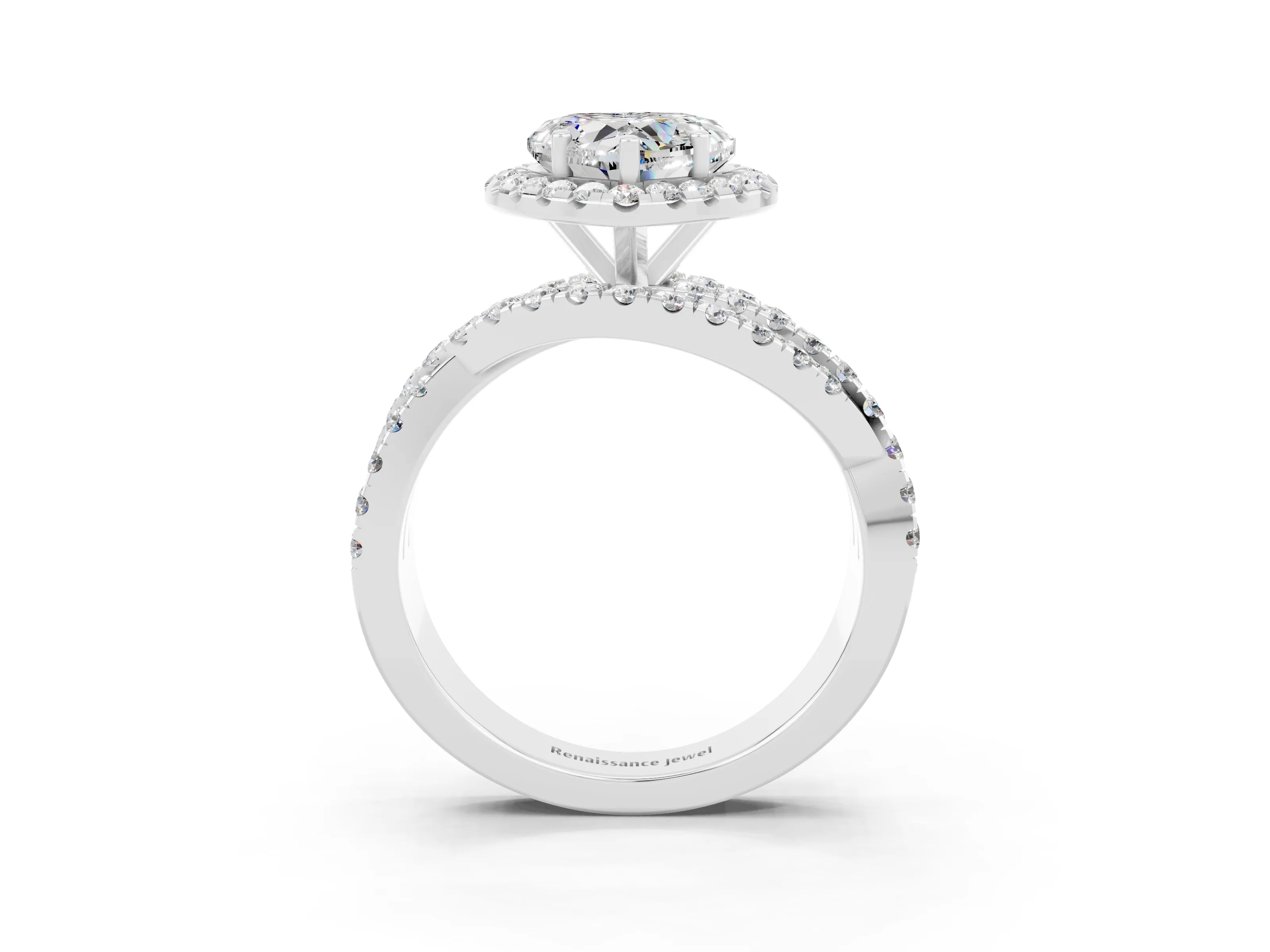 White gold Heart Cut Cut Halo Split Shank Prong Setting Ring_27