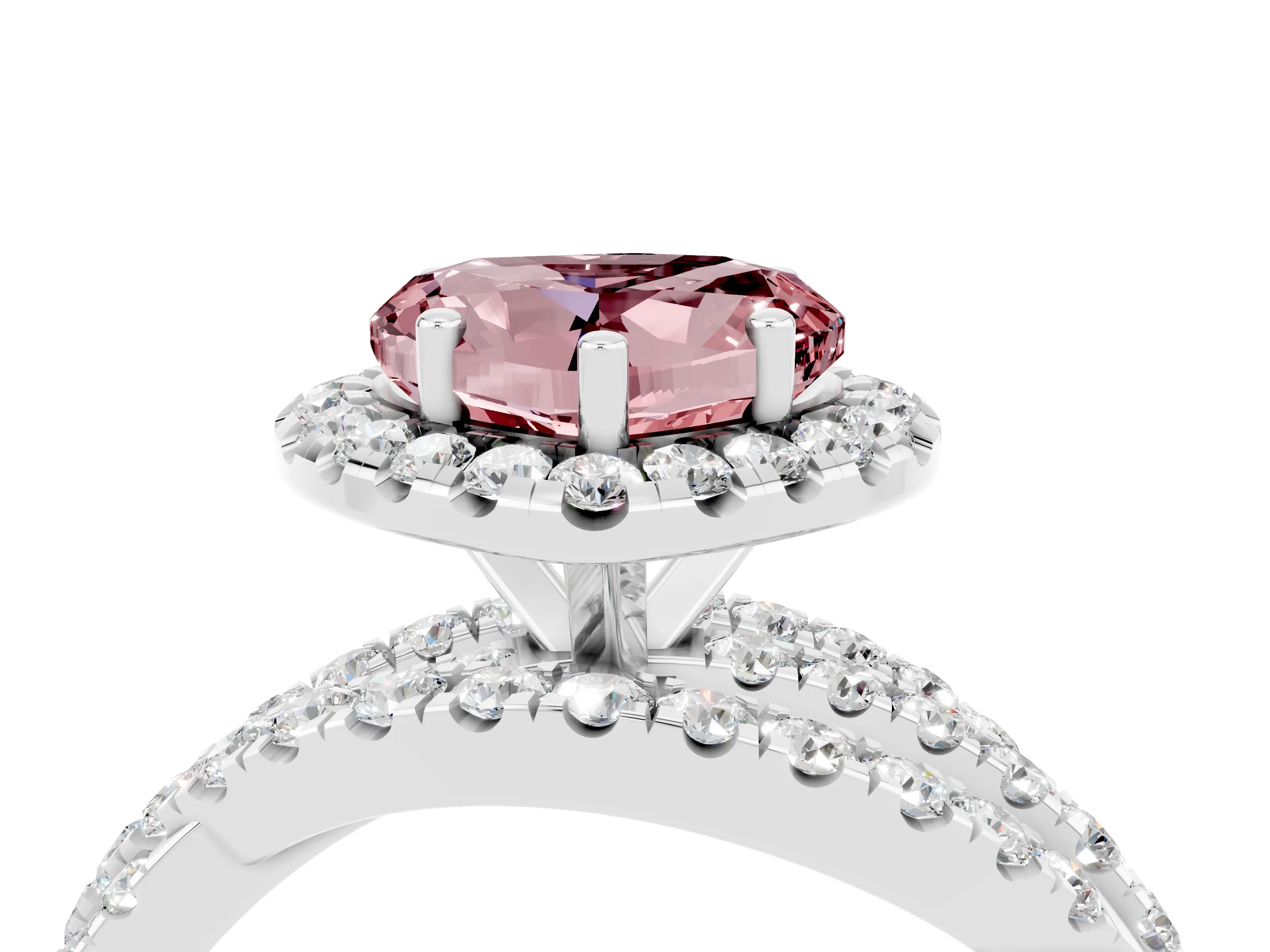 White gold Heart Cut Cut Halo Split Shank Prong Setting Ring_28