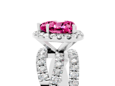 White gold Heart Cut Cut Halo Split Shank Prong Setting Ring_29