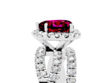 White gold Heart Cut Cut Halo Split Shank Prong Setting Ring_29