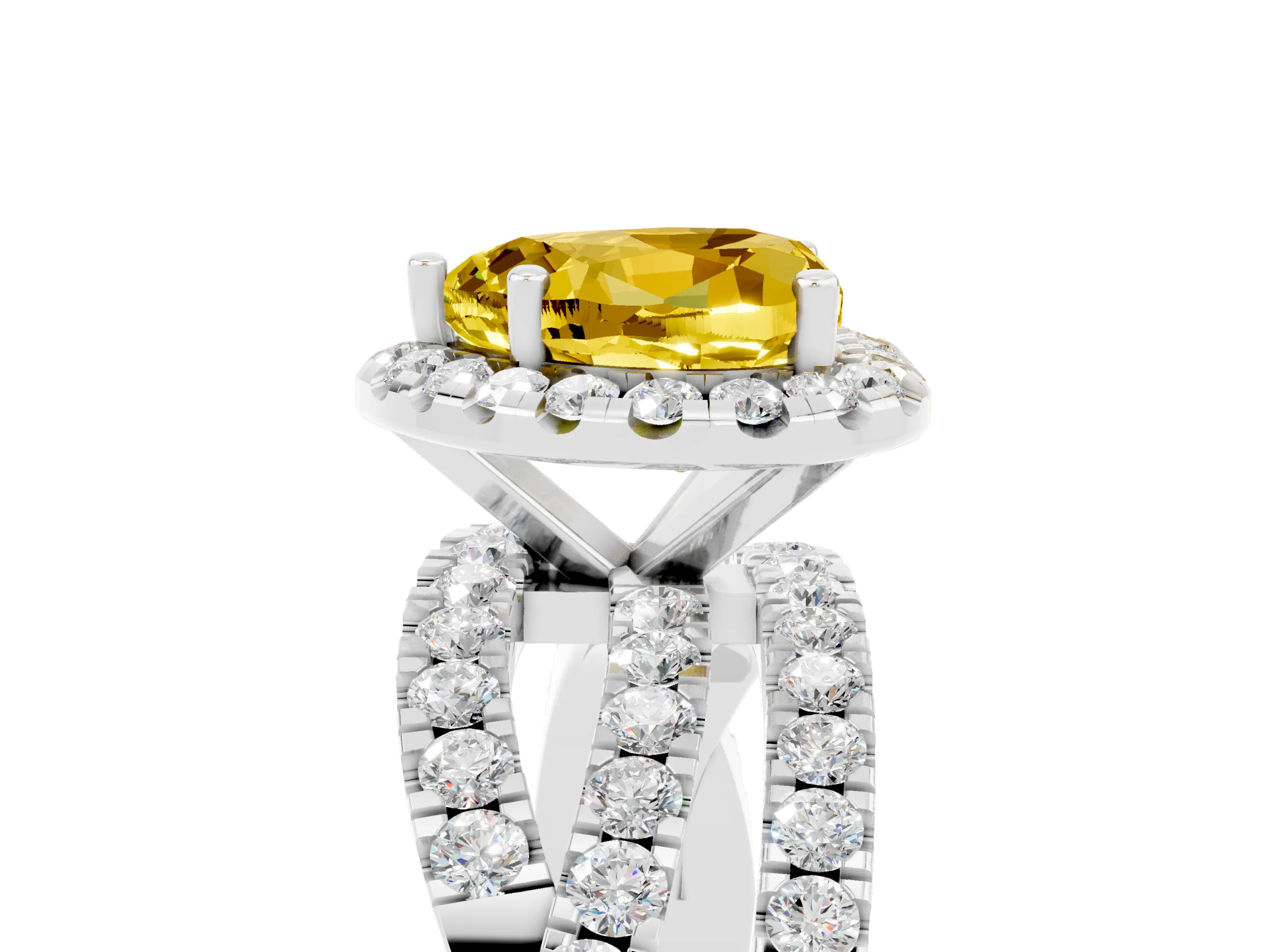 White gold Heart Cut Cut Halo Split Shank Prong Setting Ring_29