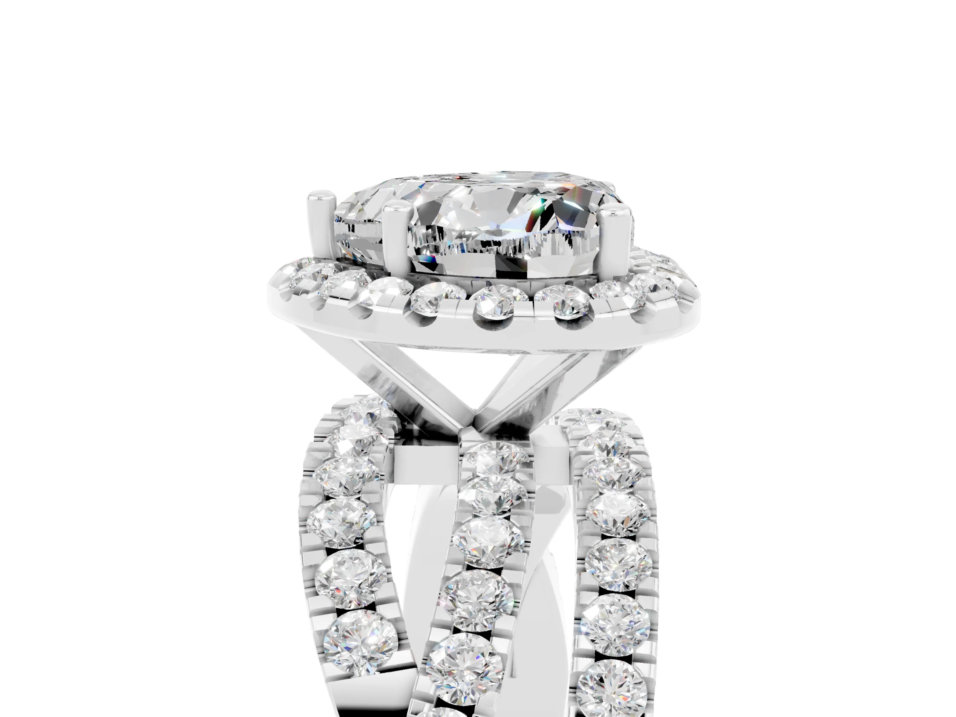White gold Heart Cut Cut Halo Split Shank Prong Setting Ring_29