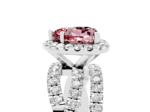 White gold Heart Cut Cut Halo Split Shank Prong Setting Ring_29