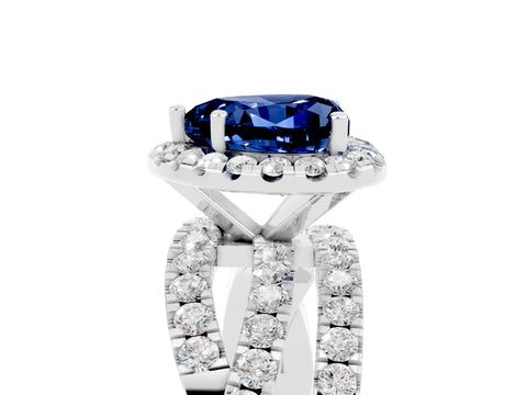 White gold Heart Cut Cut Halo Split Shank Prong Setting Ring_29