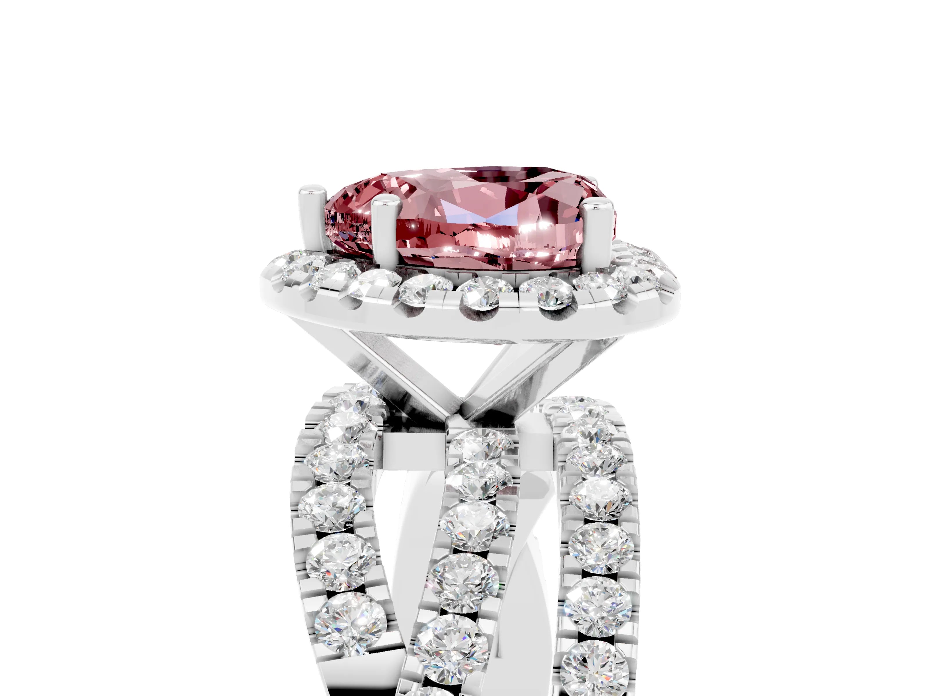 White gold Heart Cut Cut Halo Split Shank Prong Setting Ring_29