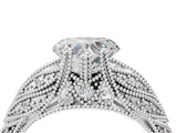 White gold Heart Cut Cut Milgrain Pave Diamond Engagement Ring with Four-Prong Setting_7