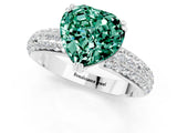 White gold Heart Cut Cut Pave Diamond Engagement Ring with Channel Set Band and Four-Prong Setting_1