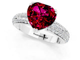 White gold Heart Cut Cut Pave Diamond Engagement Ring with Channel Set Band and Four-Prong Setting_1