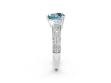 White gold Heart Cut Cut Pave Diamond Engagement Ring with Channel Set Band and Four-Prong Setting_2