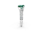 White gold Heart Cut Cut Pave Diamond Engagement Ring with Channel Set Band and Four-Prong Setting_2