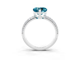 White gold Heart Cut Cut Pave Diamond Engagement Ring with Channel Set Band and Four-Prong Setting_3