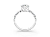 White gold Heart Cut Cut Pave Diamond Engagement Ring with Channel Set Band and Four-Prong Setting_3