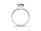White gold Heart Cut Cut Pave Diamond Engagement Ring with Channel Set Band and Four-Prong Setting_3