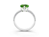 White gold Heart Cut Cut Pave Diamond Engagement Ring with Channel Set Band and Four-Prong Setting_3