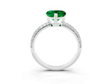 White gold Heart Cut Cut Pave Diamond Engagement Ring with Channel Set Band and Four-Prong Setting_3