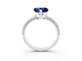 White gold Heart Cut Cut Pave Diamond Engagement Ring with Channel Set Band and Four-Prong Setting_3