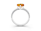 White gold Heart Cut Cut Pave Diamond Engagement Ring with Channel Set Band and Four-Prong Setting_3