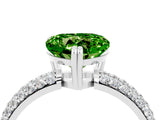 White gold Heart Cut Cut Pave Diamond Engagement Ring with Channel Set Band and Four-Prong Setting_4