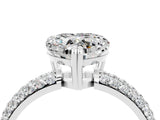 White gold Heart Cut Cut Pave Diamond Engagement Ring with Channel Set Band and Four-Prong Setting_4