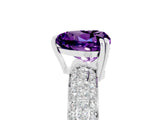 White gold Heart Cut Cut Pave Diamond Engagement Ring with Channel Set Band and Four-Prong Setting_5