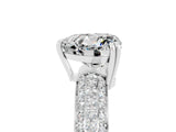 White gold Heart Cut Cut Pave Diamond Engagement Ring with Channel Set Band and Four-Prong Setting_5