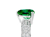 White gold Heart Cut Cut Pave Diamond Engagement Ring with Channel Set Band and Four-Prong Setting_5