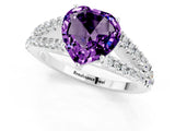 White gold Heart Cut Cut Split Shank Pave Diamond Engagement Ring with Four-Prong Setting_1