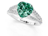 White gold Heart Cut Cut Split Shank Pave Diamond Engagement Ring with Four-Prong Setting_1