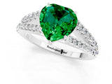 White gold Heart Cut Cut Split Shank Pave Diamond Engagement Ring with Four-Prong Setting_1