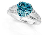 White gold Heart Cut Cut Split Shank Pave Diamond Engagement Ring with Four-Prong Setting_1