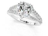 White gold Heart Cut Cut Split Shank Pave Diamond Engagement Ring with Four-Prong Setting_1