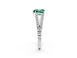 White gold Heart Cut Cut Split Shank Pave Diamond Engagement Ring with Four-Prong Setting_2