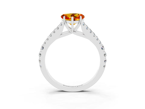 White gold Heart Cut Cut Split Shank Pave Diamond Engagement Ring with Four-Prong Setting_3