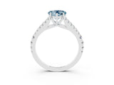 White gold Heart Cut Cut Split Shank Pave Diamond Engagement Ring with Four-Prong Setting_3