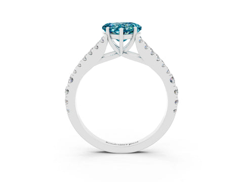 White gold Heart Cut Cut Split Shank Pave Diamond Engagement Ring with Four-Prong Setting_3
