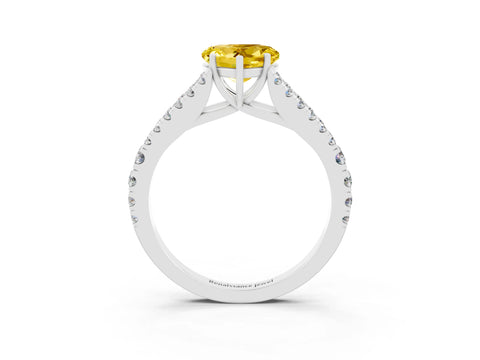White gold Heart Cut Cut Split Shank Pave Diamond Engagement Ring with Four-Prong Setting_3