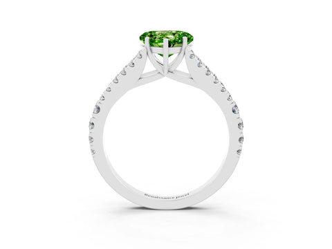 White gold Heart Cut Cut Split Shank Pave Diamond Engagement Ring with Four-Prong Setting_3
