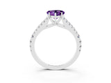 White gold Heart Cut Cut Split Shank Pave Diamond Engagement Ring with Four-Prong Setting_3
