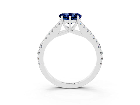 White gold Heart Cut Cut Split Shank Pave Diamond Engagement Ring with Four-Prong Setting_3