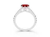 White gold Heart Cut Cut Split Shank Pave Diamond Engagement Ring with Four-Prong Setting_3