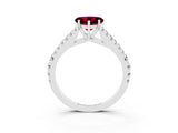 White gold Heart Cut Cut Split Shank Pave Diamond Engagement Ring with Four-Prong Setting_3