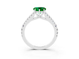White gold Heart Cut Cut Split Shank Pave Diamond Engagement Ring with Four-Prong Setting_3