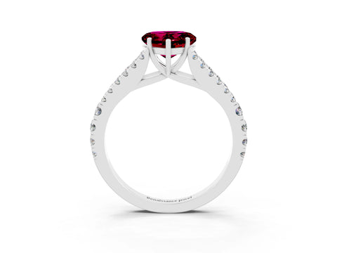 White gold Heart Cut Cut Split Shank Pave Diamond Engagement Ring with Four-Prong Setting_3