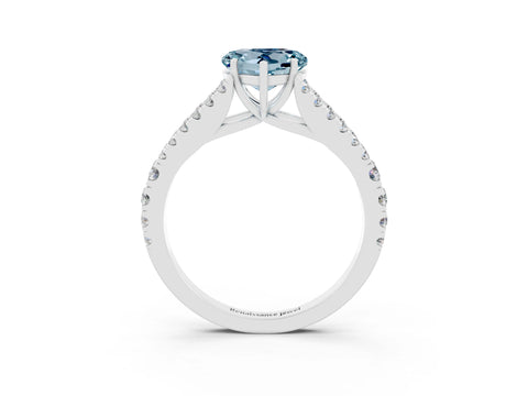 White gold Heart Cut Cut Split Shank Pave Diamond Engagement Ring with Four-Prong Setting_3