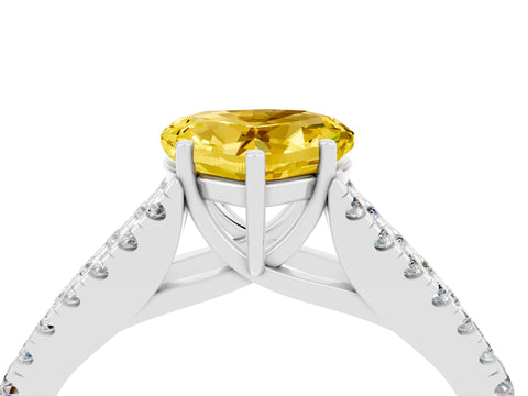 White gold Heart Cut Cut Split Shank Pave Diamond Engagement Ring with Four-Prong Setting_4